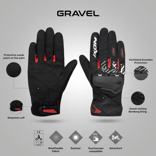 IXON Gravel Gloves - Black/Red