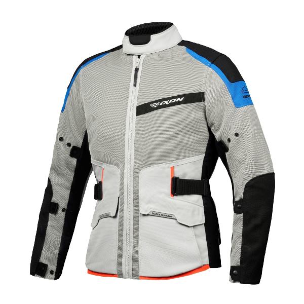 IXON M-Njord Jacket - Light GreyBlueNeon Red
