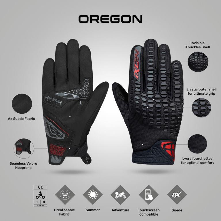 IXON Oregon Gloves Black/Bright Red - 7121003073