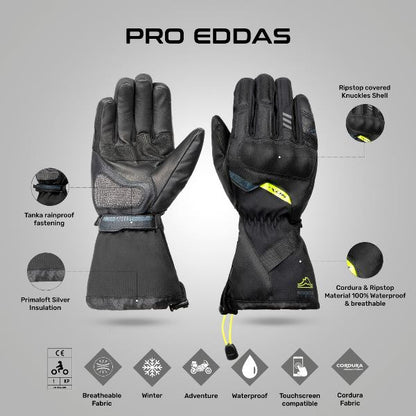 IXON Pro Eddas Gloves -BlackBright Yellow
