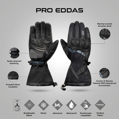 IXON Pro Eddas Gloves -Black/Bright Yellow