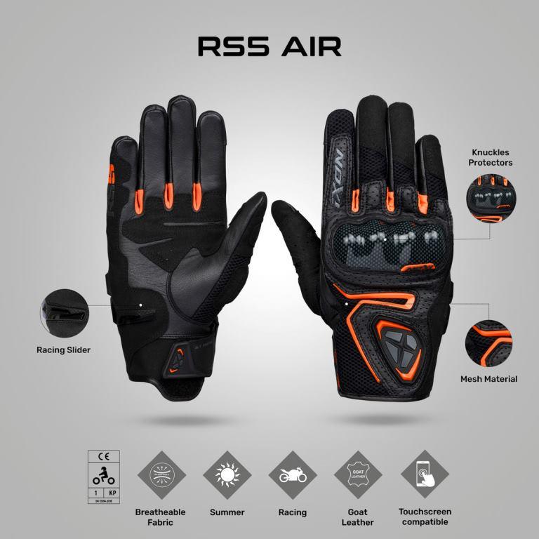 IXON RS5 AIR Gloves - Black/Orange