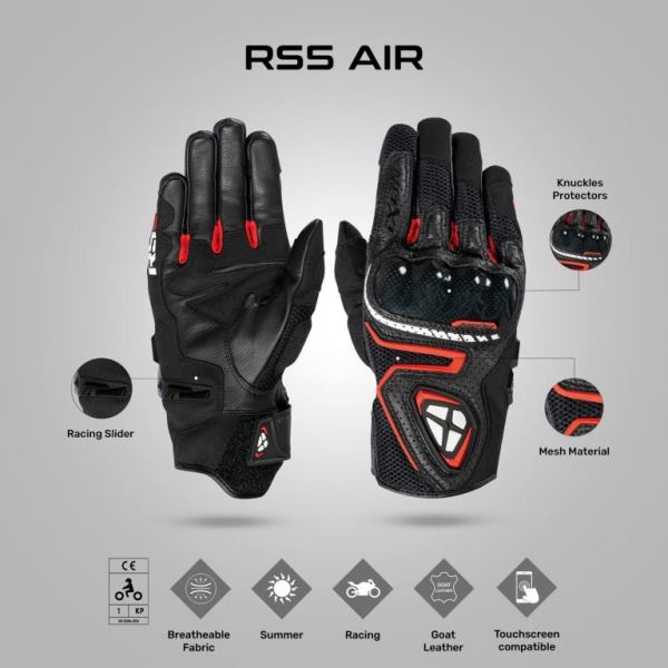 IXON RS5 AIR Gloves - BlackRed