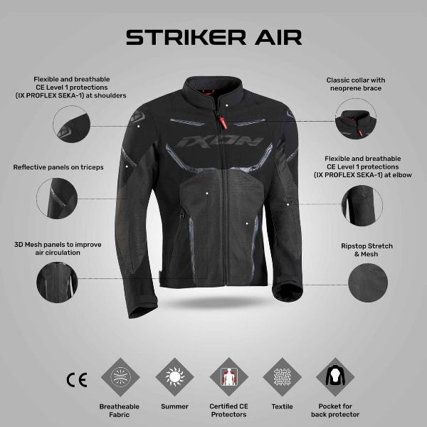 IXON Striker Air Jacket - BlackAnthracite