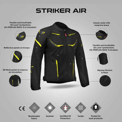 IXON Striker Air Jacket - BlackAnthraciteYellow