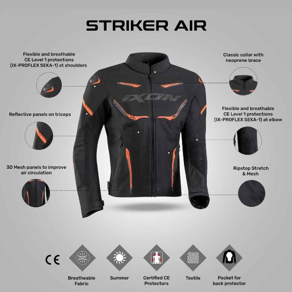 IXON Striker Air Jacket - BlackOrange