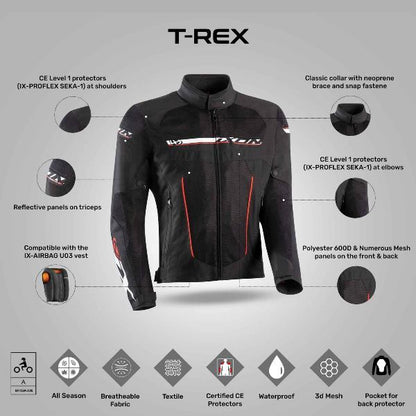 IXON T-Rex Jacket - Black/Grey/White