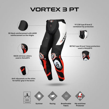 IXON Vortex 3 Pant - Black/White/Red