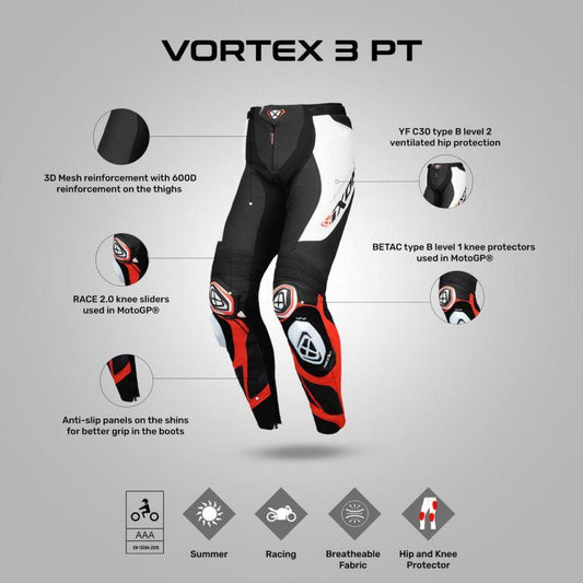 IXON Vortex 3 Pant - Black/White/Red