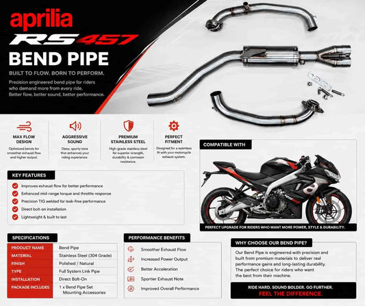 Imported Exhaust Silencer Bend Pipe With Catalytic Converter  For Aprilia RS 457