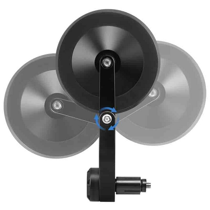 Imported Universal CNC Bar-End Mirror Set (Round) | 360 Adjustable | Blue Anti-Glare Lens - (2004-276)
