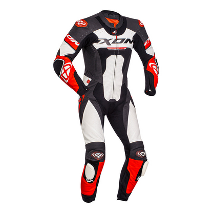 Ixon Jackal CE Certified Class AAA Leather Racing Suit (BlackWhiteRed)