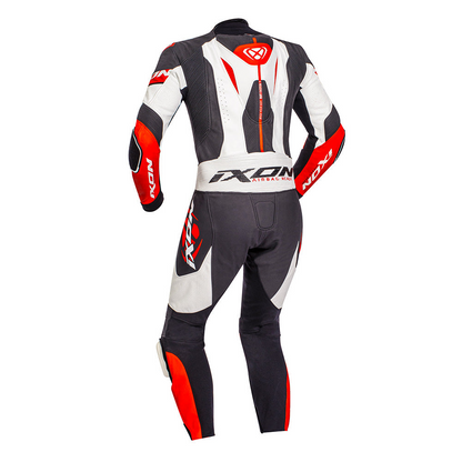 Ixon Jackal CE Certified Class AAA Leather Racing Suit (Black/White/Red)