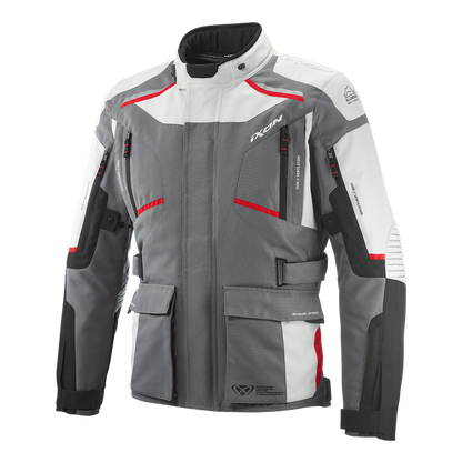Ixon Midgard All Season Motorcycle Touring Jacket (GreyBlackRed)