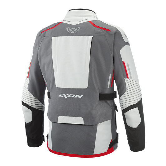 Ixon Midgard All Season Motorcycle Touring Jacket (Grey/Black/Red)
