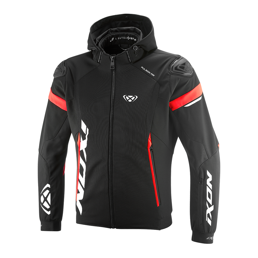 Ixon Pulsion Air Hard Mesh Motorcycle Riding Jacket (BlackWhiteBright Red)