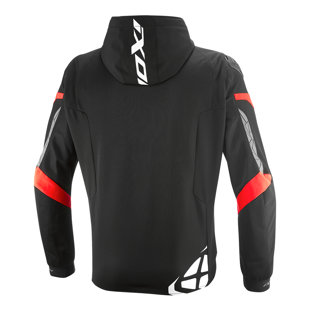 Ixon Pulsion Air Hard Mesh Motorcycle Riding Jacket (Black/White/Bright Red)