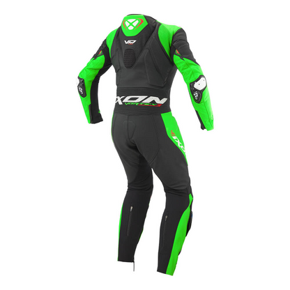 Ixon Vortex 3 CE Certified Class AAA Leather Racing Suit - Black-Green