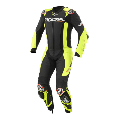 Ixon Vortex 3 CE Certified Class AAA Leather Racing Suit - BlackBright-Yellow
