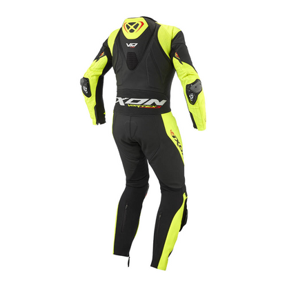 Ixon Vortex 3 CE Certified Class AAA Leather Racing Suit - Black/Bright-Yellow