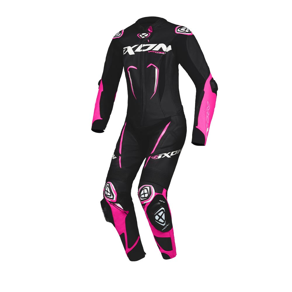 Ixon Vortex 3 CE Certified Class AAA Women's Leather Racing Suit (BlackPinkWhite)