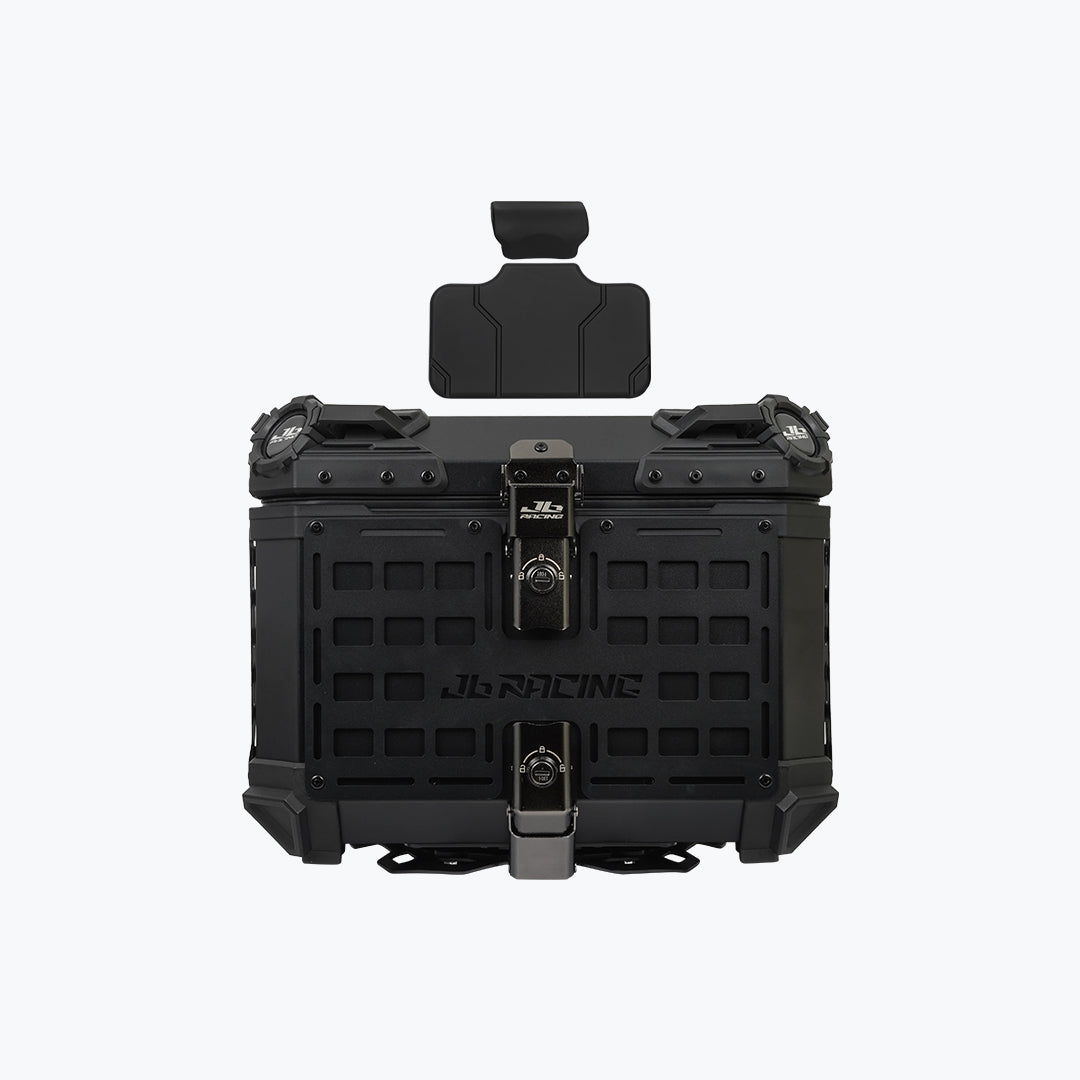 JB Racing Top Box 45L Black Fence V1.0 Premium Black With Backrest Pad (TOP25301)