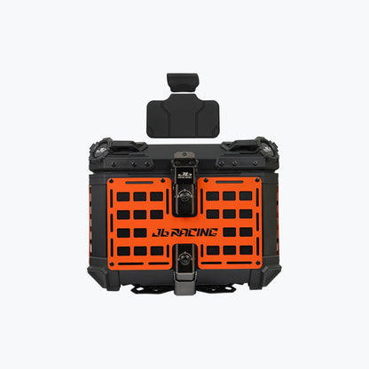 JB Racing Top Box 45L Orange Fence V1.0 Premium Black With Backrest Pad (TOP25303)