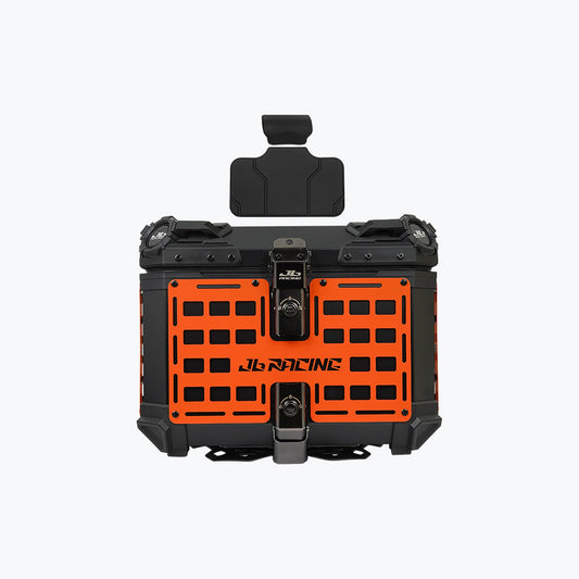 JB Racing Top Box 45L Orange Fence V1.0 Premium Black With Backrest Pad (TOP25303)