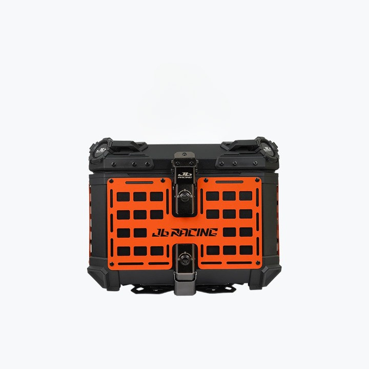 JB Racing Top Box 45L Orange Fence V1.0 Premium Black With Backrest Pad (TOP25303)
