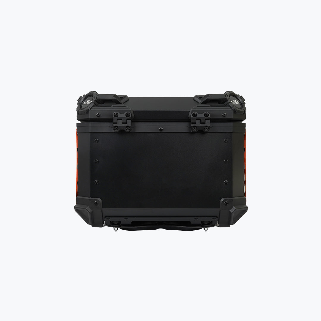 JB Racing Top Box 45L Orange Fence V1.0 Premium Black With Backrest Pad (TOP25303)