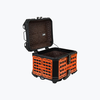JB Racing Top Box 45L Orange Fence V1.0 Premium Black With Backrest Pad (TOP25303)