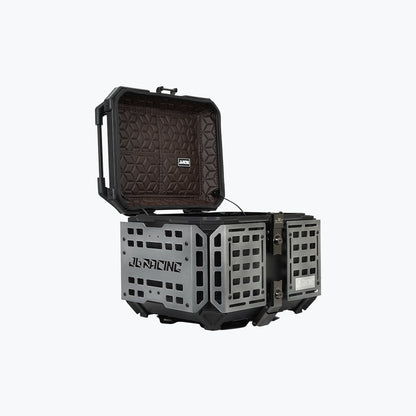 JB Racing Top Box 45L Titanium Fence V2.0 Premium Black With Backrest Pad (TOP25305)