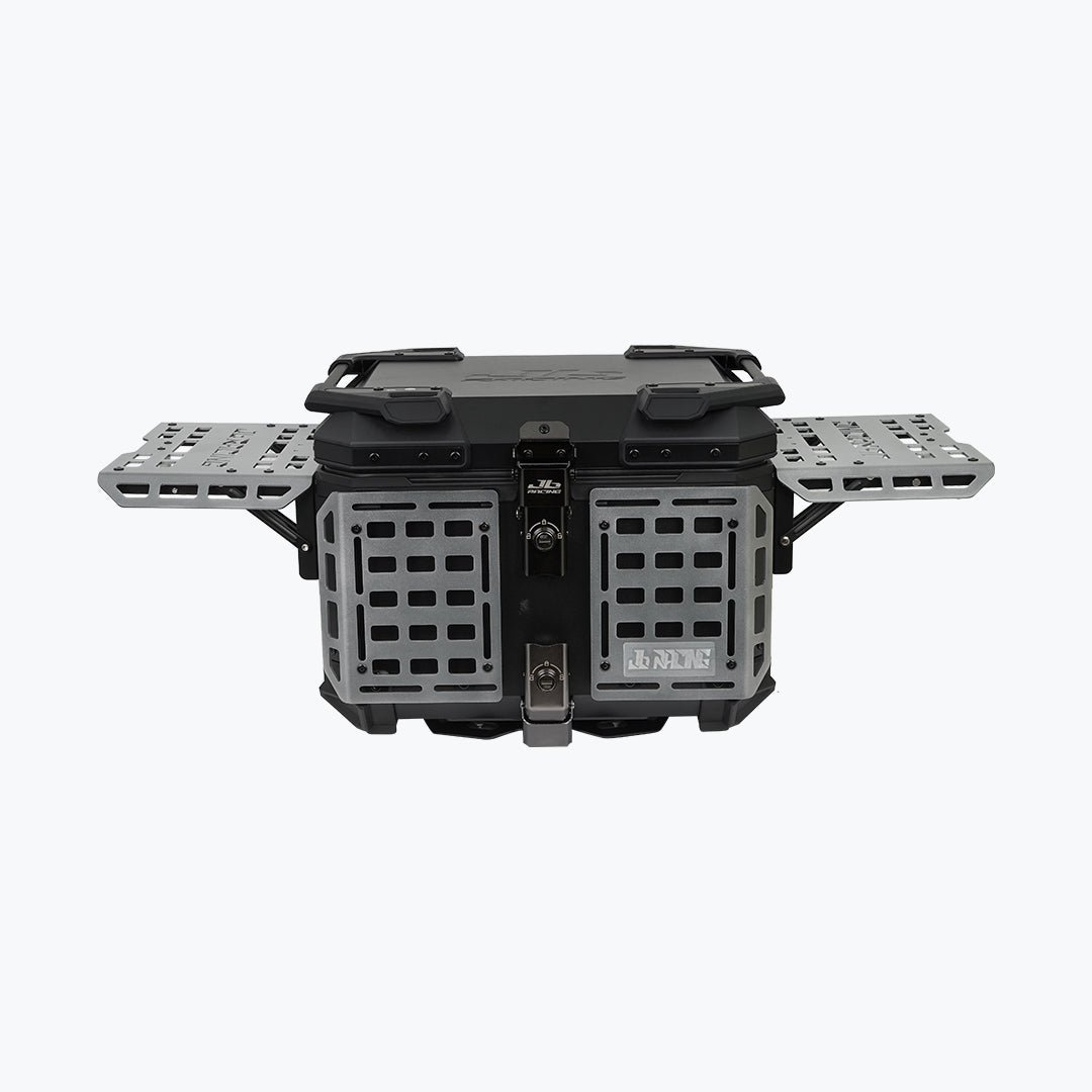 JB Racing Top Box 45L Titanium Fence V2.0 Premium Black Top Case With Backrest Pad (TOP25305)