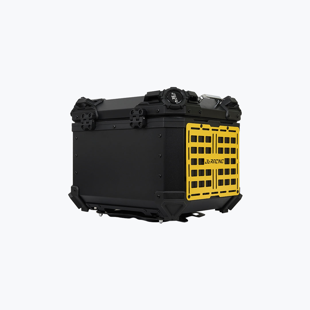 JB Racing Top Box 45L Yellow Fence V1.0 Premium Black With Backrest Pad (TOP25302)