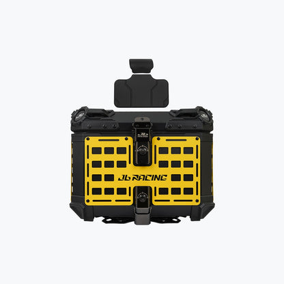 JB Racing Top Box 45L Yellow Fence V1.0 Premium Black With Backrest Pad (TOP25302)