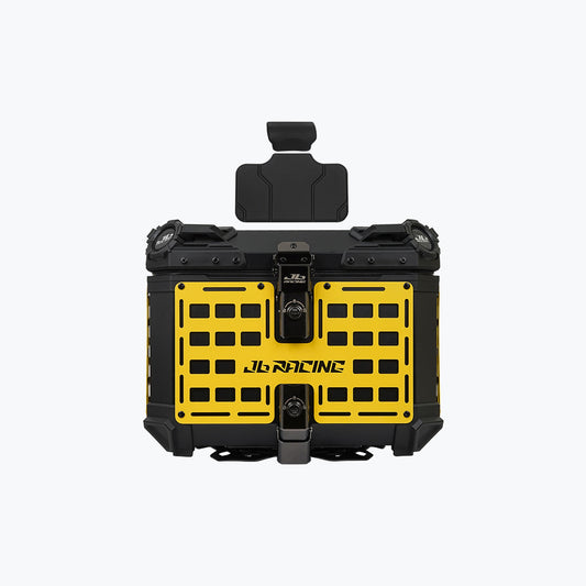 JB Racing Top Box 45L Yellow Fence V1.0 Premium Black With Backrest Pad (TOP25302)