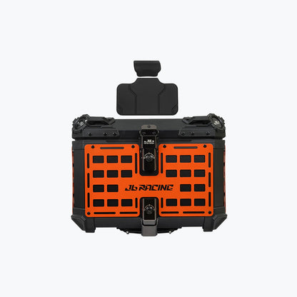 JB Racing Top Box 55L Orange Fence V1.0 Premium Black With Backrest Pad (TOP25309)
