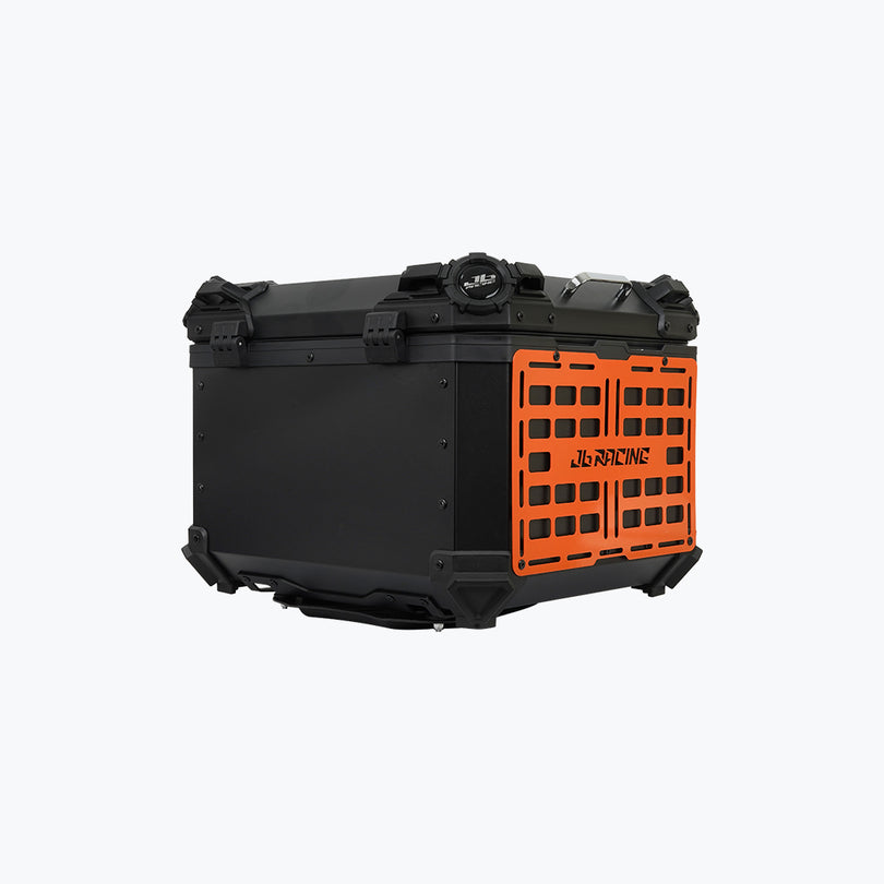 JB Racing Top Box 55L Orange Fence V1.0 Premium Black With Backrest Pad (TOP25309)