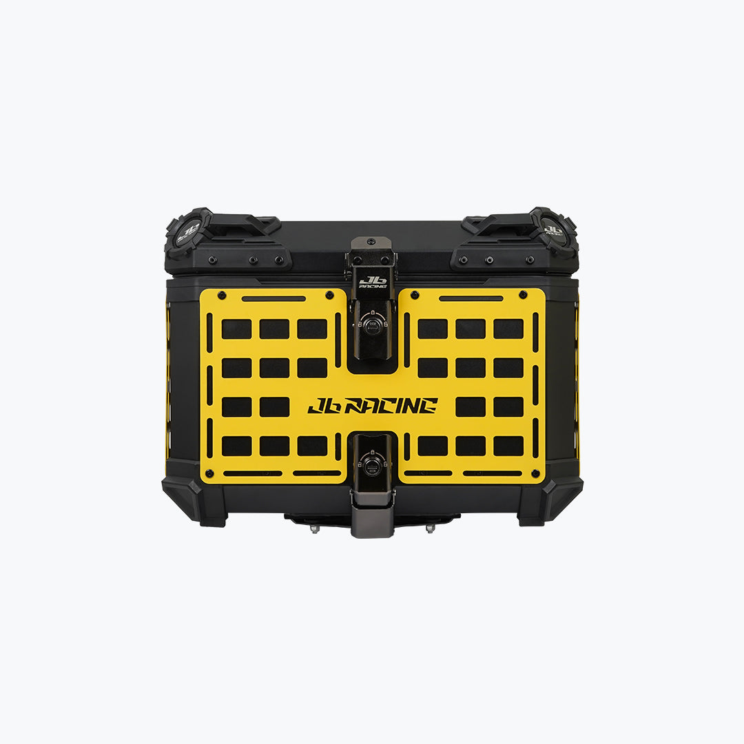 JB Racing Top Box 55L Yellow Fence V1.0 Premium Black With Backrest Pad (TOP25308)