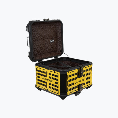 JB Racing Top Box 55L Yellow Fence V1.0 Premium Black With Backrest Pad (TOP25308)