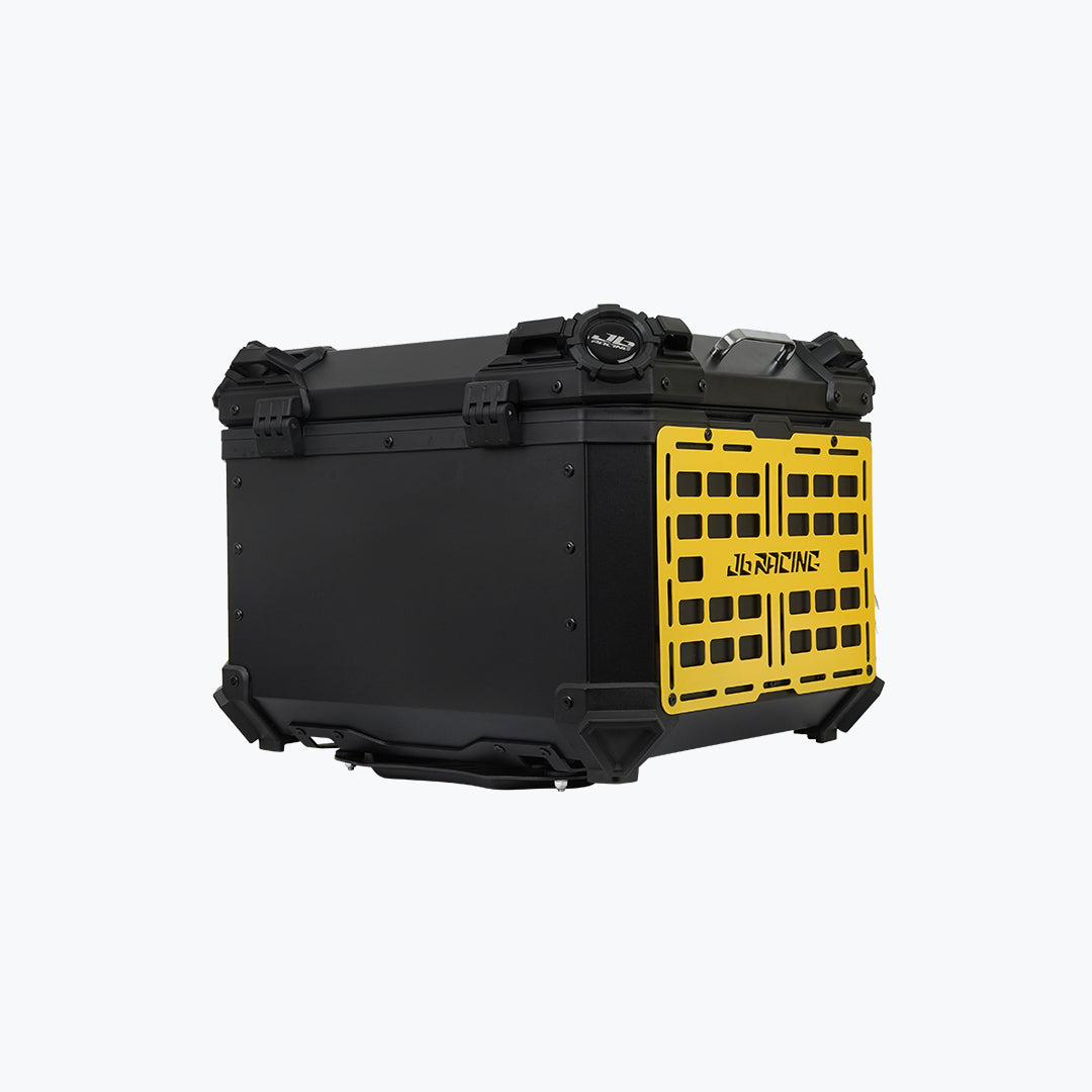 JB Racing Top Box 55L Yellow Fence V1.0 Premium Black With Backrest Pad (TOP25308)