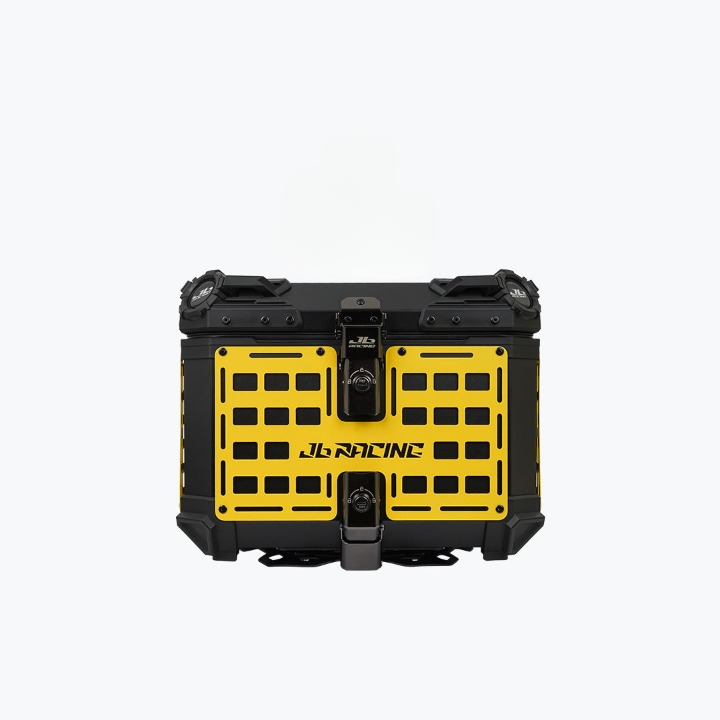 JB Racing Top Box 45L Yellow Fence V1.0 Premium Black With Backrest Pad (TOP25302)