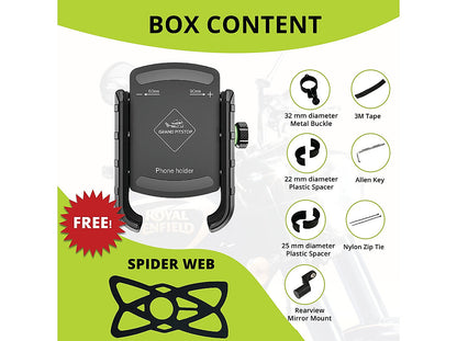Jaw Grip Aluminium Mobile Holder - Black - Grandpitstop JGALWCMobH - Riders Junction