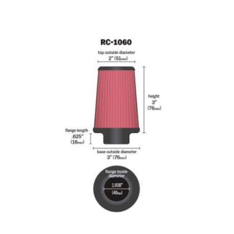 K&amp;N High-Flow Original Universal Air Filter - RC-1060