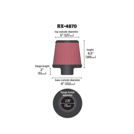 K&N High-Flow Original Universal Air Filter - RX-4870