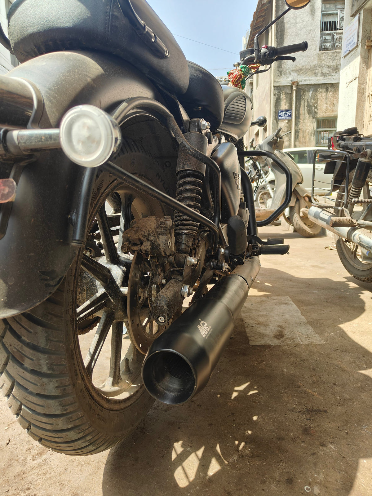 KP Racing Thor Exhaust for Royal Enfield Bullet/Reborn Classic/Meteor 350 – Black
