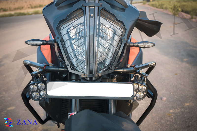 KTM Adventure 390 Headlight Grill Linear Black Stainless Steel - ZANA - ZI-8034