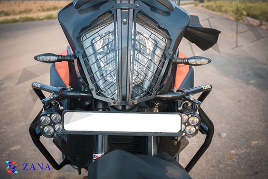 KTM Adventure 390 Headlight Grill Linear Black Stainless Steel - ZANA - ZI-8034