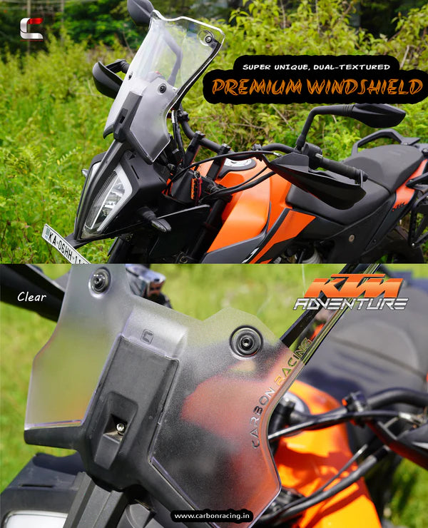KTM 390 Adventure Touring Clear Windshield (Full Set) - Carbon Racing