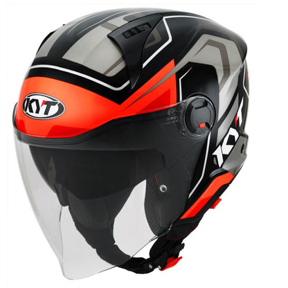 KYT City - D-City Overtech Black Orange Fluo - Helmet